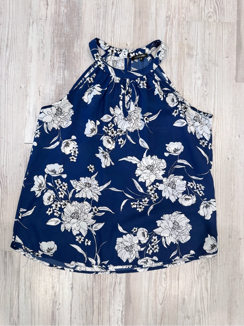 Papermoon Navy & White Floral Halter Cami